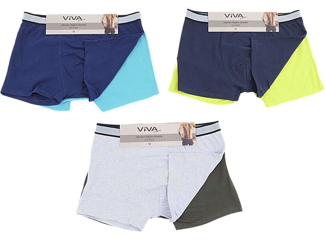 He Retro Short 2er M - XXL 95% Baumw 5 % El VE 24