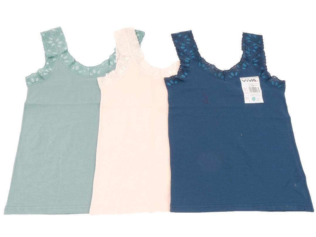 Da. Hemd, Träger+Ausschnit mit Spitze M - XL VE 24