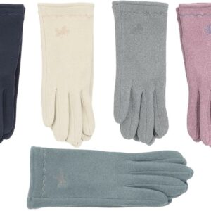 Da Handschuh Jersey meliert mit Stickerei VE40