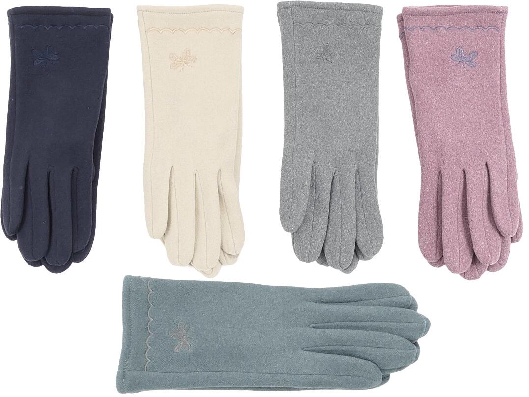 Da Handschuh Jersey meliert mit Stickerei VE40