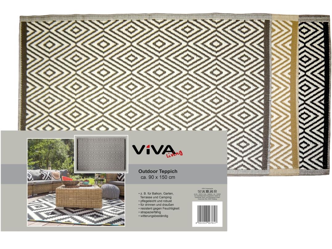 Outdoor Teppich 90 x 150 cm Raute VE 12