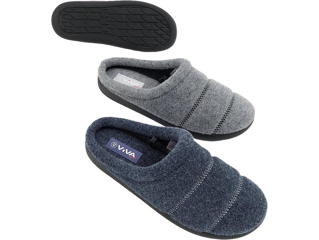 He Hauspantolette Filz, Stickerei , 41 - 46 VE 12