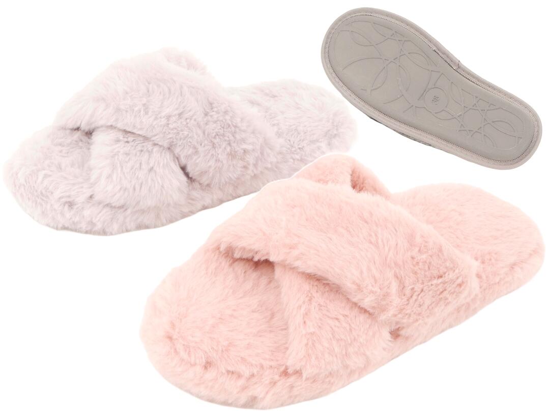 Damen Plüsch Pantoletten 36/37 - 40/41 VE 10