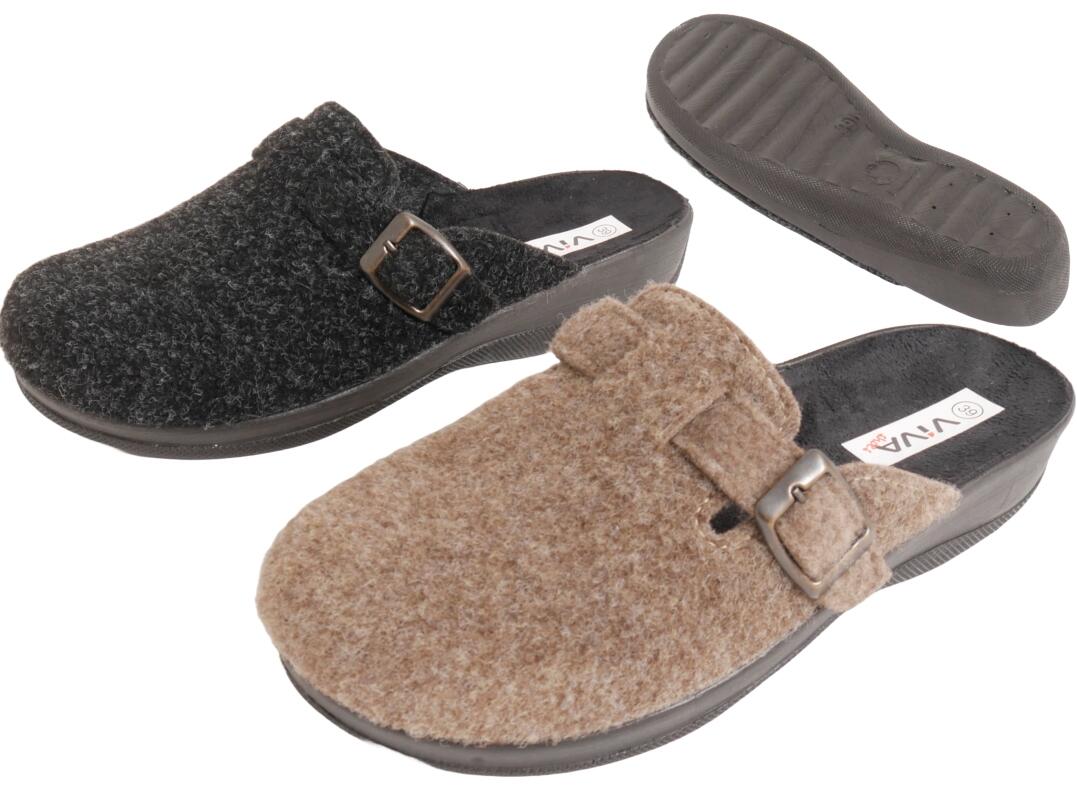 Da Hauspantolette Filz PU Sohle 36 -41 VE 12