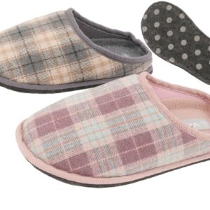 Da Hausschuh kariert Teppichsohle 36 - 41 VE 12