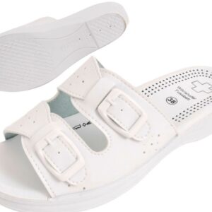 Da Pantolette 2 Schnallen weiß 36 - 41 VE 18