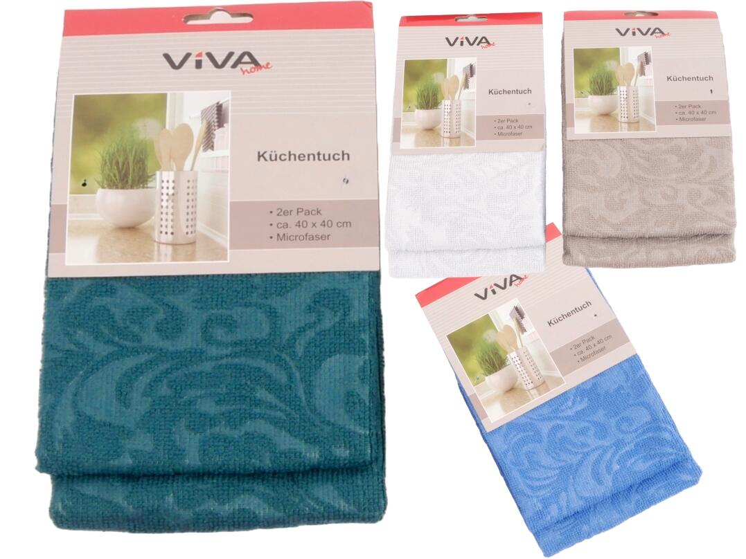 Küchentuch, Microfaser, 2er, 40 x 40 cm, VE 72