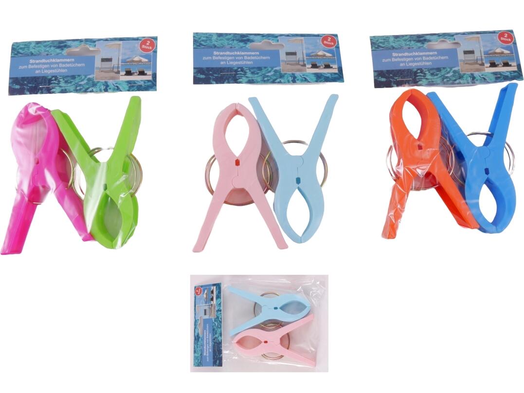 Strandtuchklammern 2er Pack VE 48