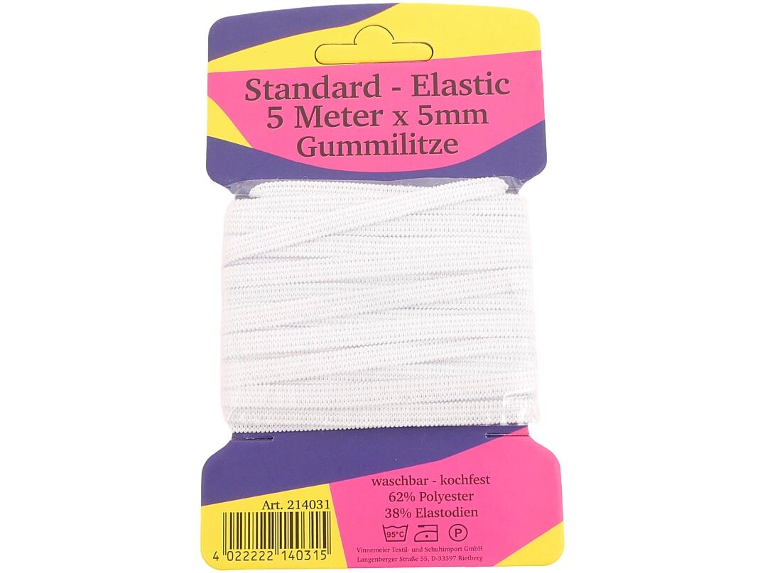 Gummilitze 5m x 5mm auf Karte VE 50