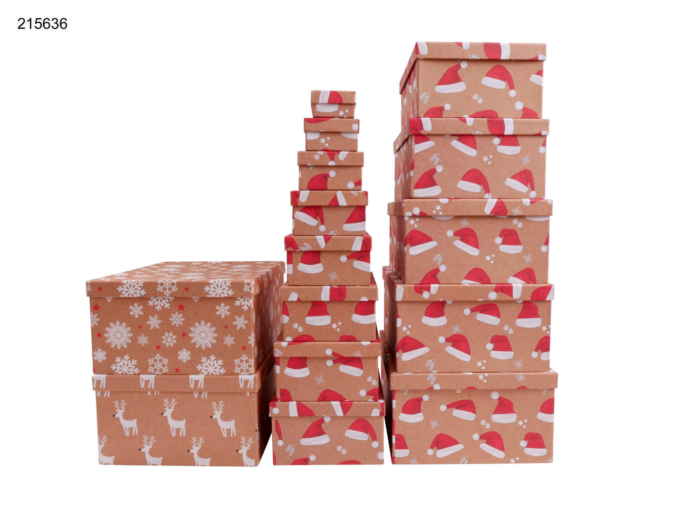 Geschenkbox "Weihnachten natur" 13er 3 Designs VE4