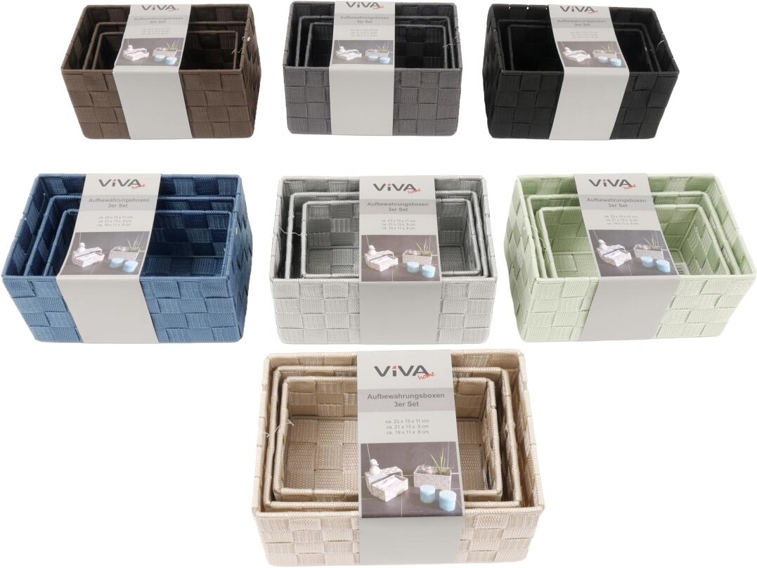 Aufbewahrungsbox 3er Set mit Banderole VE 12