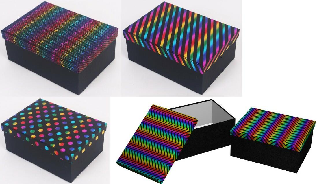 Geschenkbox "Schwarz/Multicolor" 13er VE 4