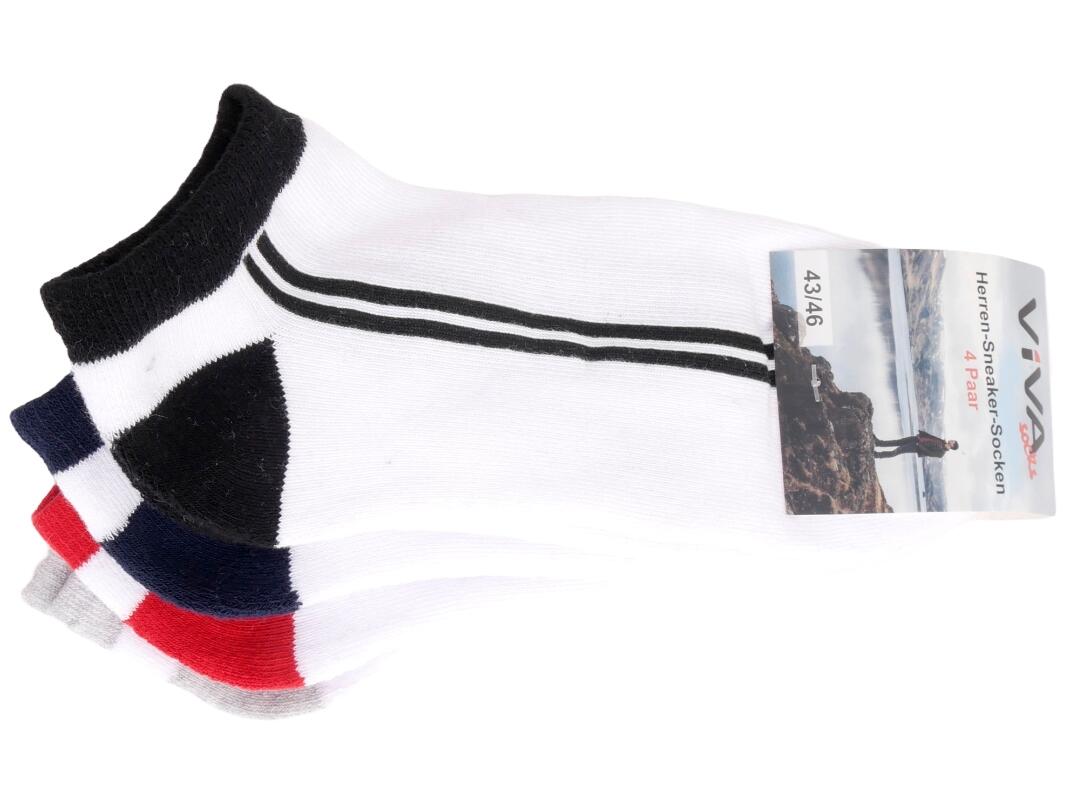 He Sneaker Socken 4er 39/42- 43/46 VE 40