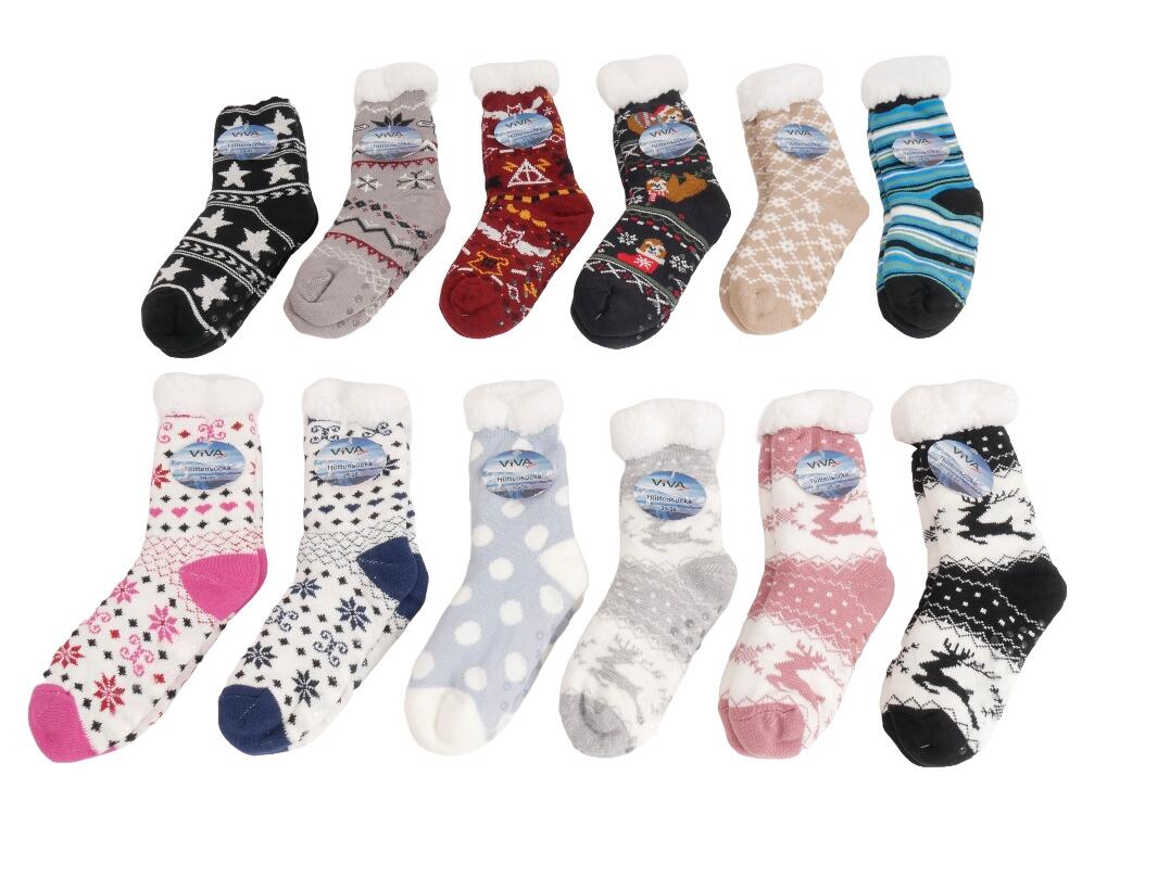 Hüttensocke mit Fell und ABS VE 48/24