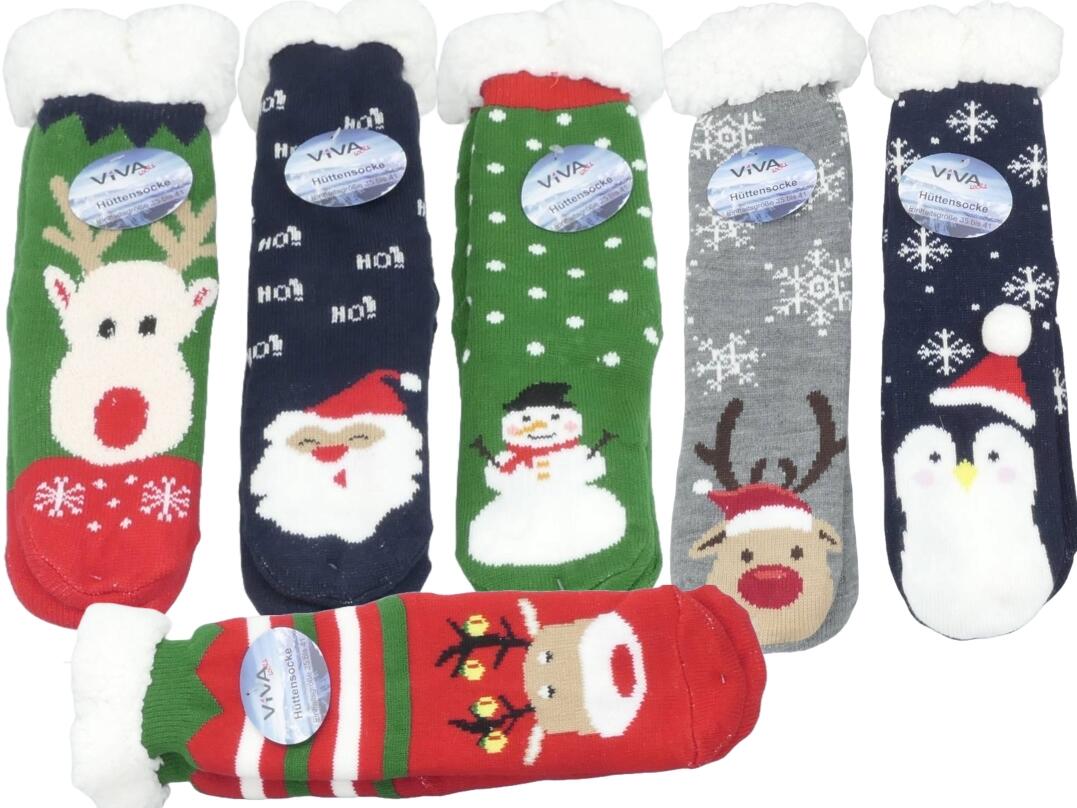 Hüttensocke mit Fell und ABS VE 48/24