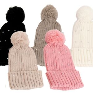 Da Mütze Strick mit Strasssteinchen VE 40