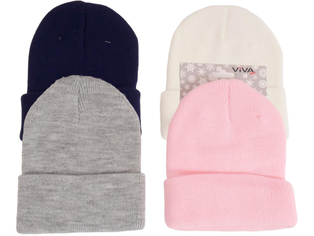 Kd Strickmütze uni mit Umschlag VE 40