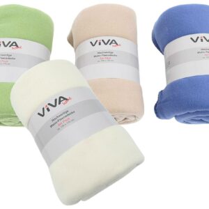 Fleecedecke uni 130 x 170 cm 2 er Pack VE 12