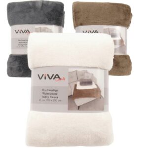 Wohndecke Teddyfleece uni 150 x 200 cm VE 12