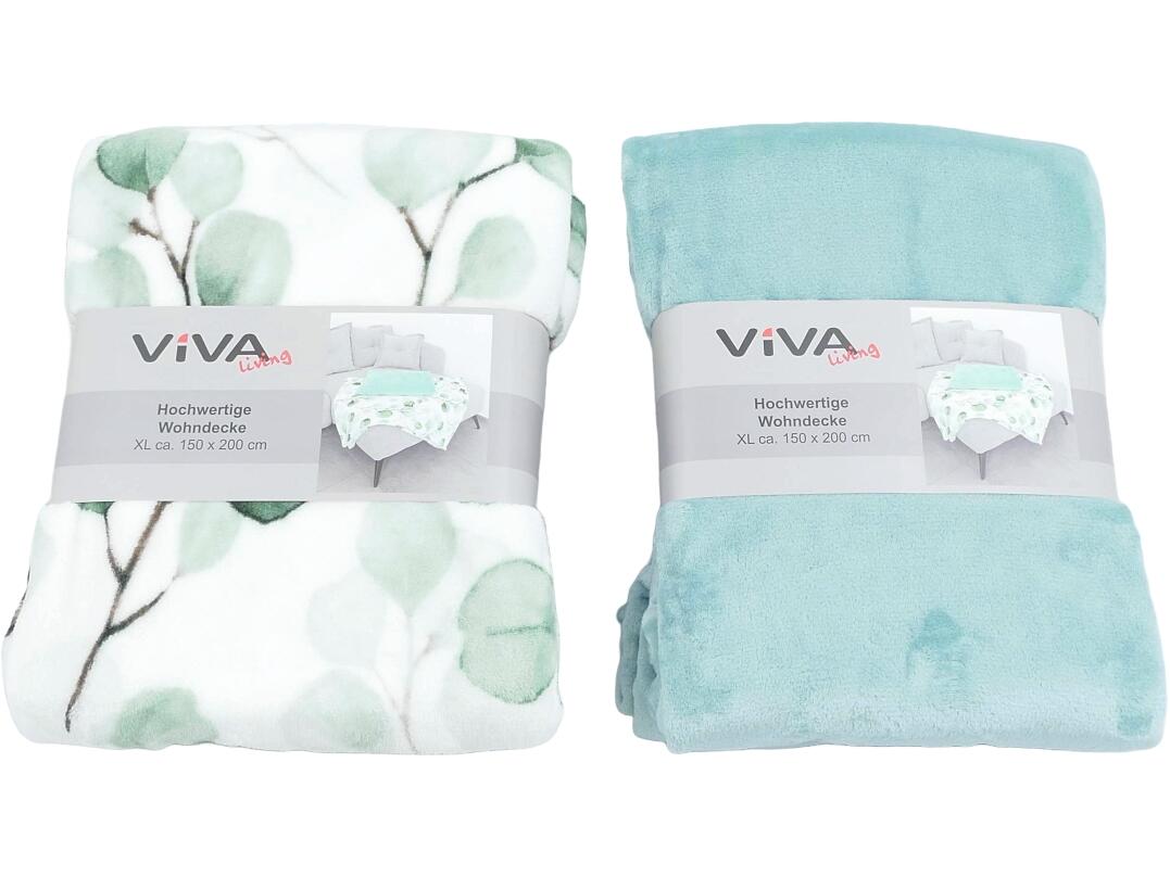 Wohndecke Eukalyptus+Uni 150 x 200 cm VE12