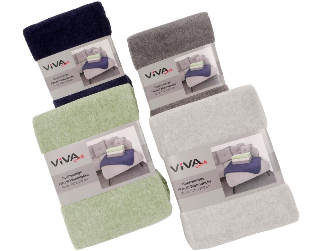 Wohndecke Flanell meliert, 150 x 200 cm, VE 12
