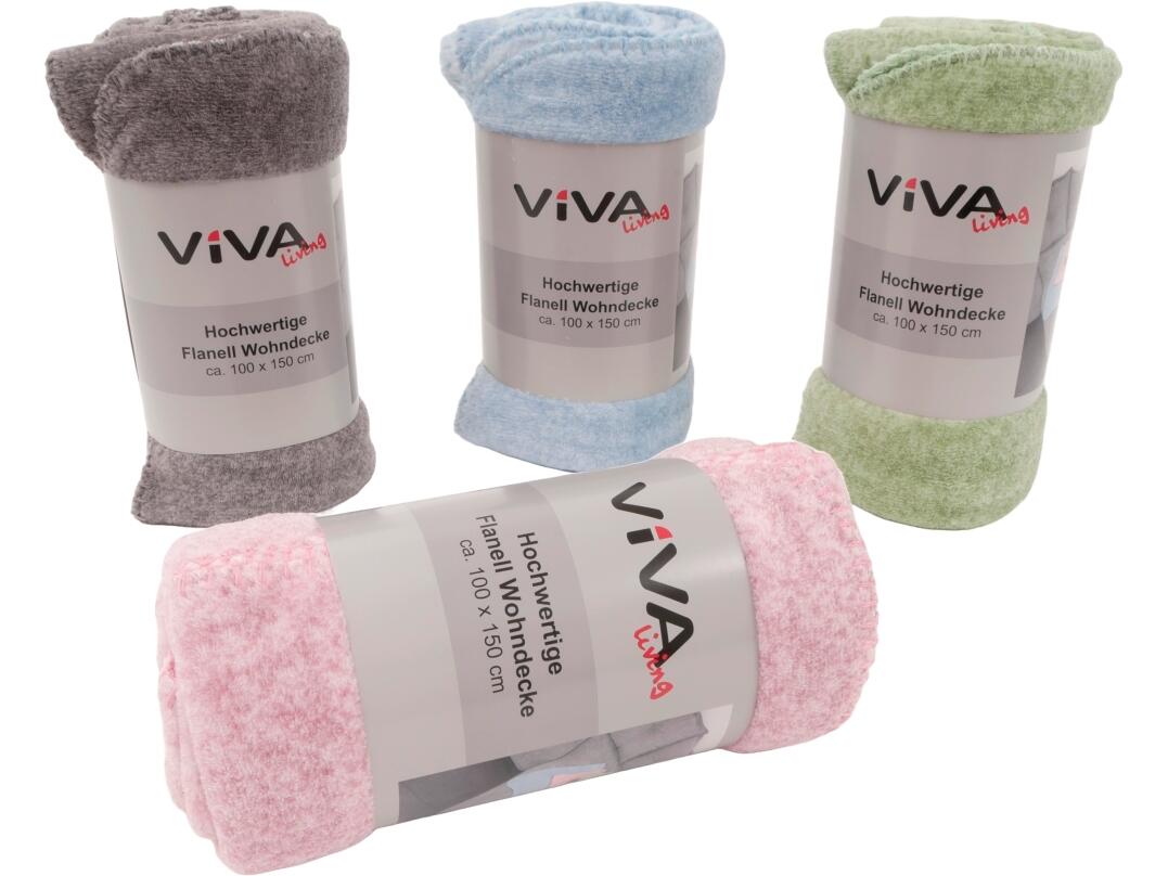 Wohndecke Flanell meliert, 100 x 150 cm, VE 12