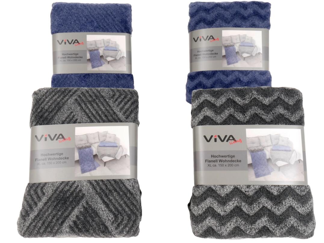 Wohndecke Flanell Struktur, 150 x 200 cm, VE 12