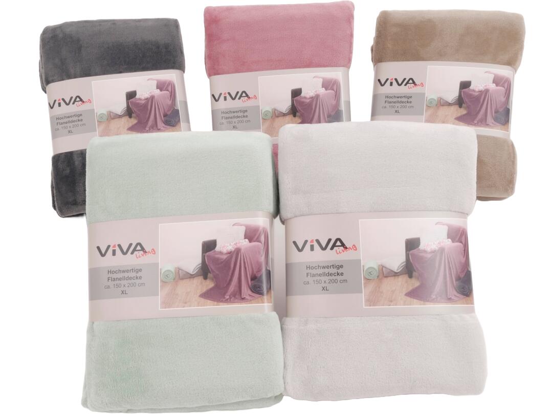 Wohndecke Flanell uni 150 x 200 cm VE 12