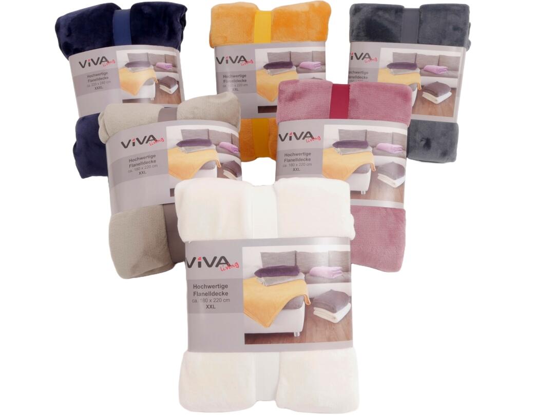Wohndecke, Flanell, uni X X L 180 x 220 cm VE 12