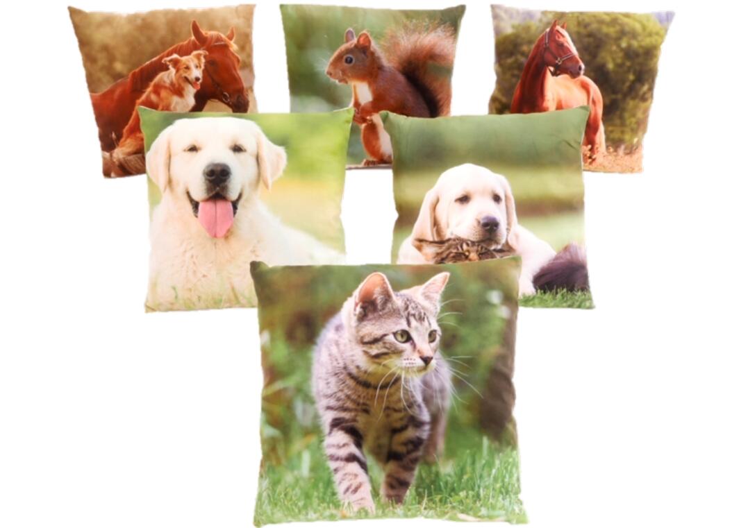 Kissen, Tiermotive, ca. 40 x 40 cm VE 12