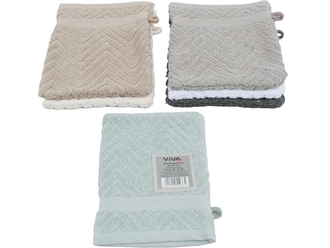 Waschhandschuh Jacquard 550 gsm 16 x 21 cm VE 72