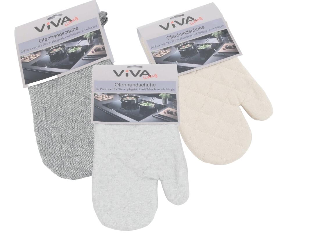 Ofenhandschuh 2er 18x30 cm Polybag mit HeaderVE 12