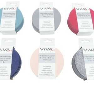 Filzuntersetzer 6er rund 10 cm Stärke 5mm VE 96