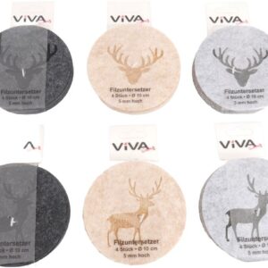 Filzuntersetzer 4er rund 10 cm Stärke 5mm VE 96