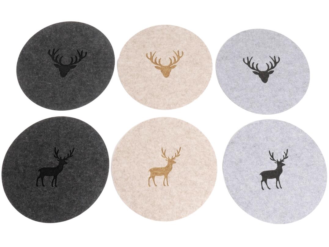 Platzset Filz Hirsch rund 35 cm VE 24