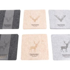 Filzuntersetzer 2er 20 x 20cm Stärke 5mm VE 96