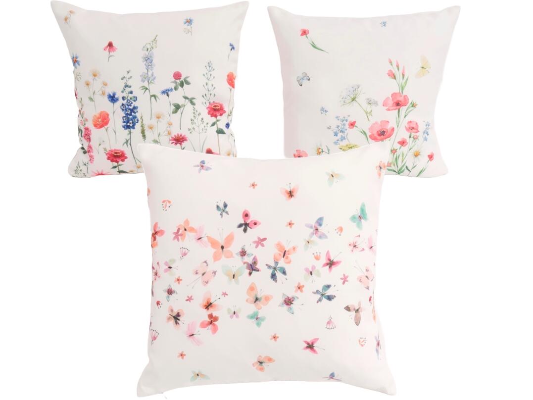 Dekokissen Blumen+Schmetterling 45 x 45cm VE 12/6