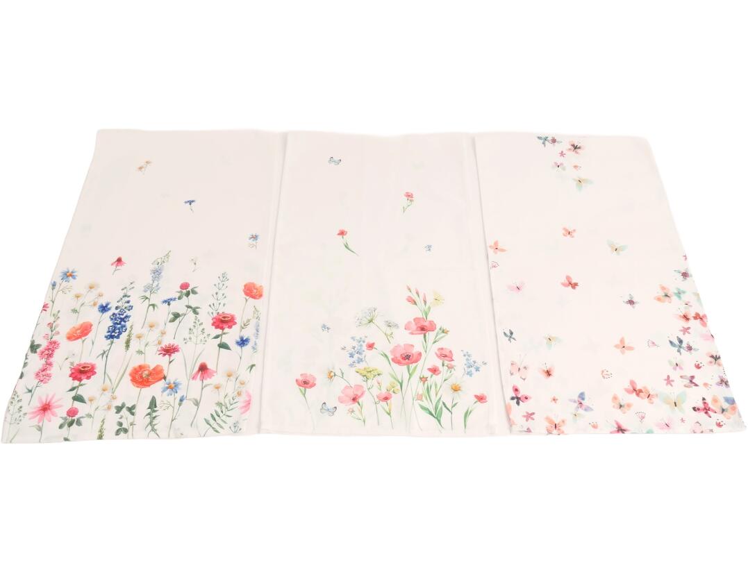 Tischläufer Blumen+Schmetterling 40x150 cm VE 24/6