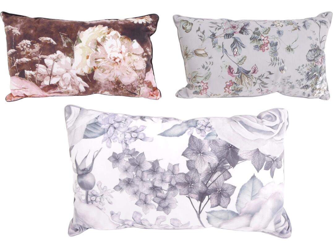 Dekokissen Blumen 30 x 50 cm VE 12