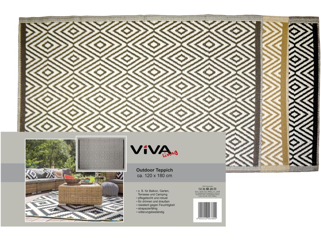 Outdoor Teppich 120 x 180 cm Raute VE 12