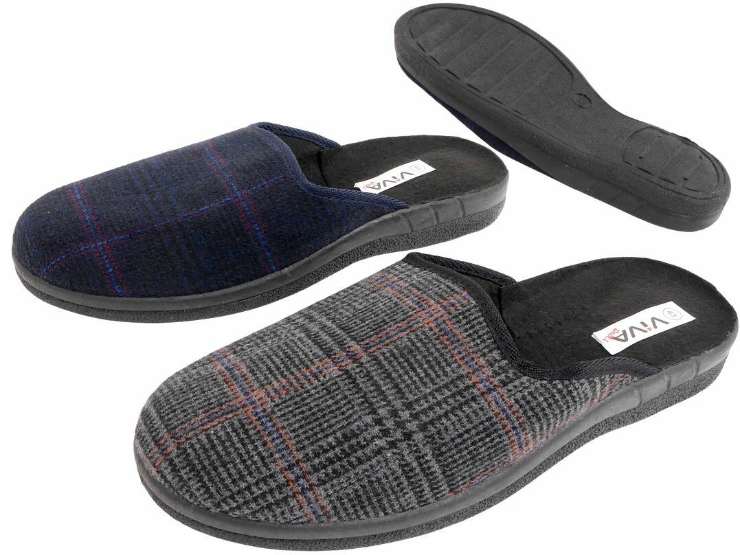 He Hauspantolette kariert 40-45 VE 12