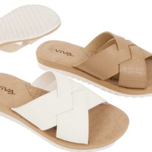 Damen Pantolette Kreuzband Kroko,36-41,VE 12