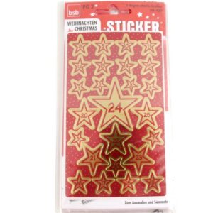 Weihnachts-Sticker, Advendstszahlen 1 - 24