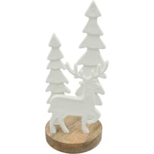 Rentier mit Bäumen auf Holzfuß VE 18