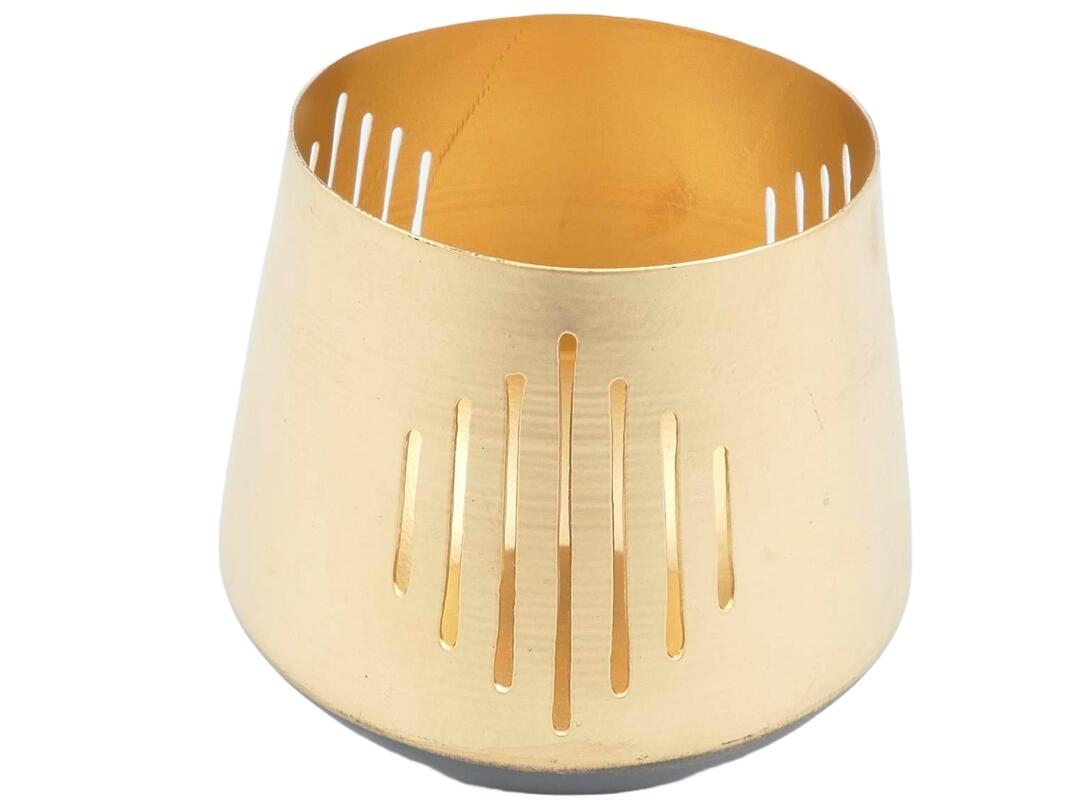 Windlicht gold 11,5 x 8,8 x 10 cm VE 24