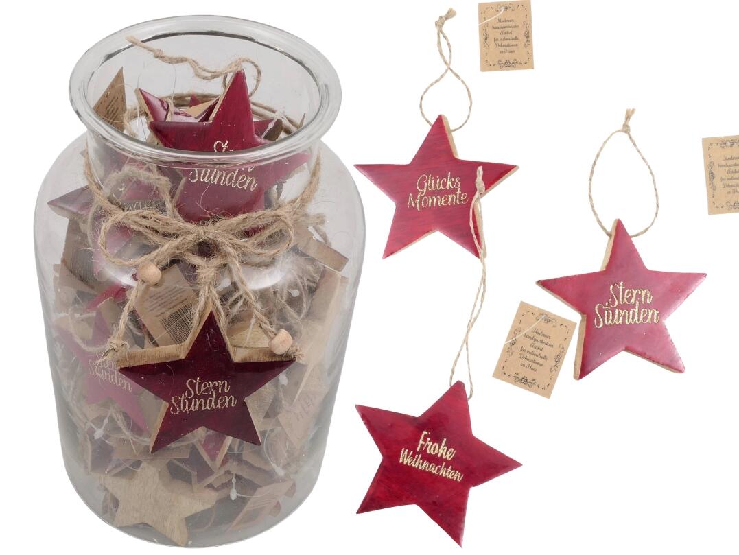 Stern aus Holz zum hängen 60er in Gefäß VE 120/60