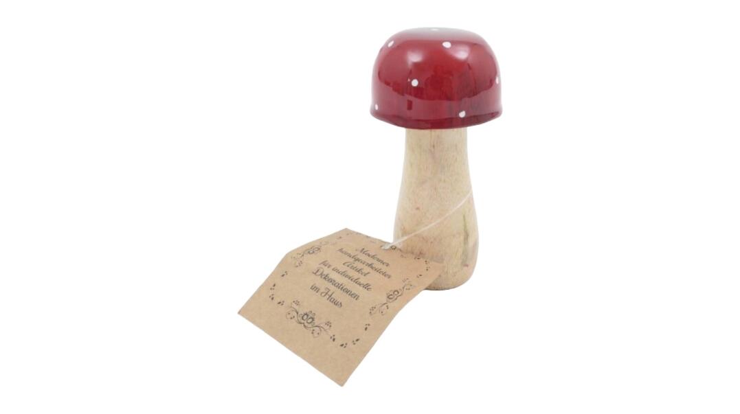 Fliegenpilz Holz 10.5cm hoch VE 48/8