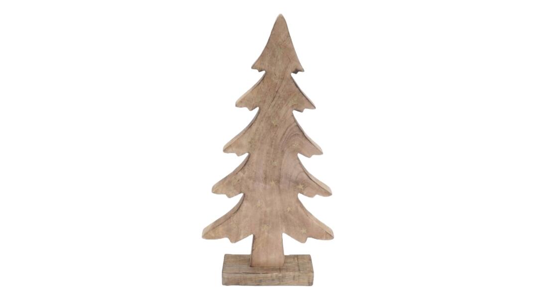 Dekotanne Holz mit Sternen 42cm VE 6/2