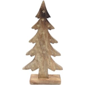 Dekotanne Holz mit Sternen 32cm VE 12/4