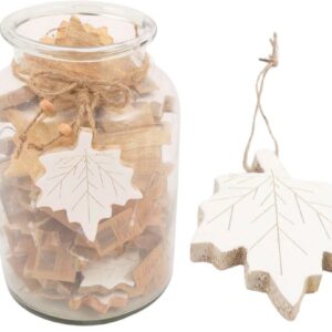 Blatt weiß mit Gold 7 cm zum Hängen VE 96